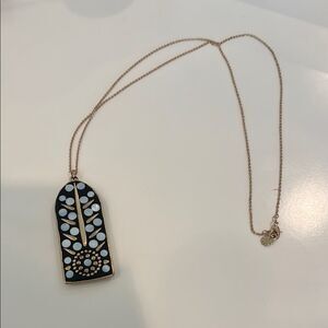 Lucky Brand Black and White Mosaic Pendant Necklace